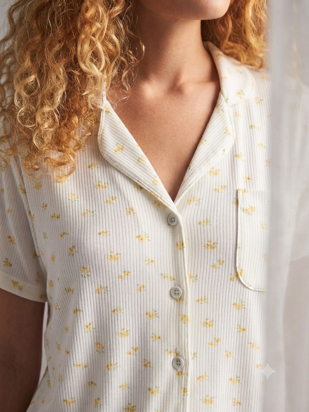 NWT SKIMS Soft Lounge Ribbed Pajama Set - Garden Floral & Marble Size Medium - Picture 4 of 8
